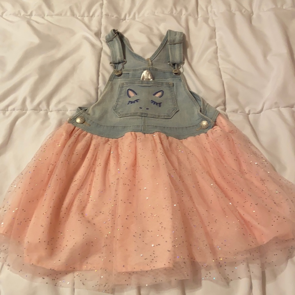Oshkosh unicorn tulle Sparkle overalls dress